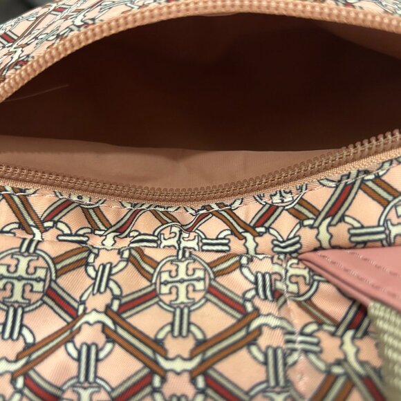Tory Burch Pink Piper Printed Small Backpack Purse Logo Nylon Leather Trim - Picture 7 of 7